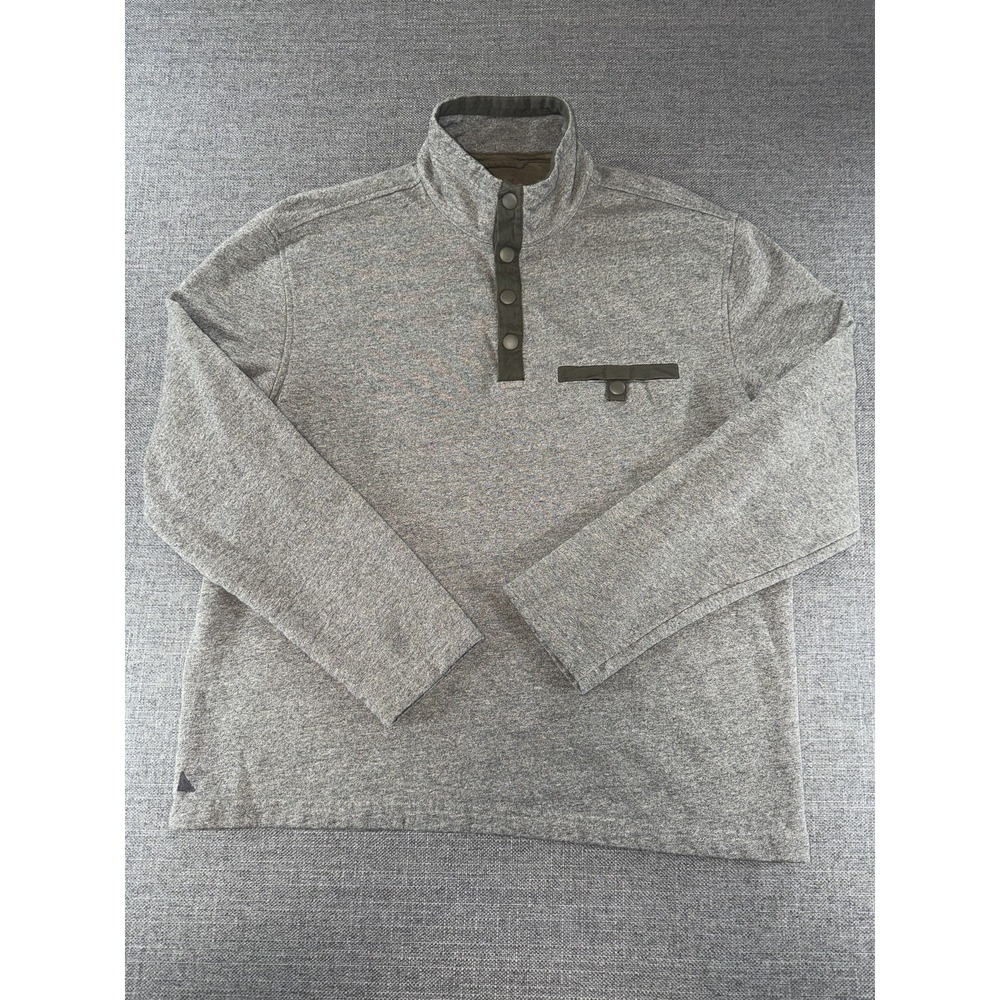 UNTUCKit Sweatshirt Men Large Sweater Snap Mock Neck Pullover Pocket Knit Casual